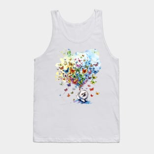 Pomeranian and butterfly Tank Top